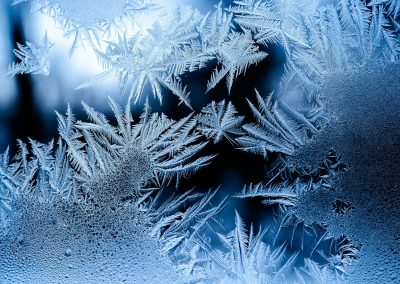 a close up of a frosty window