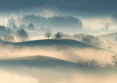 silhouette of mountains during daytime